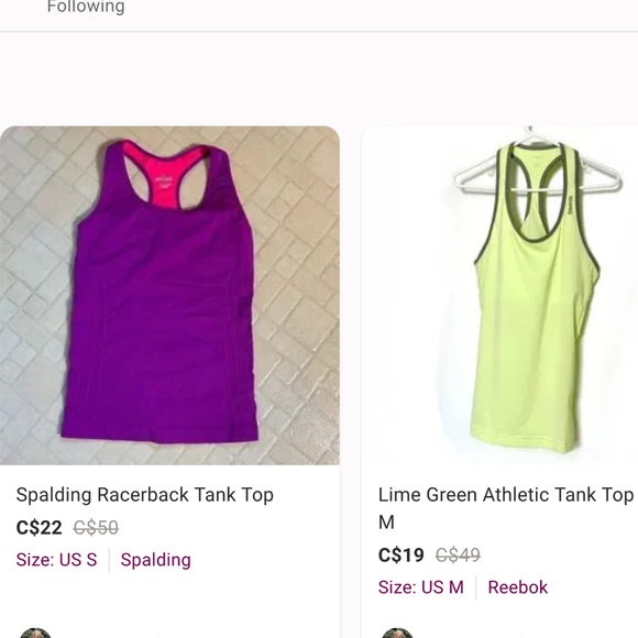Bundle of 2 - Reebok and Spaulding Tank Top - Picture 1 of 8